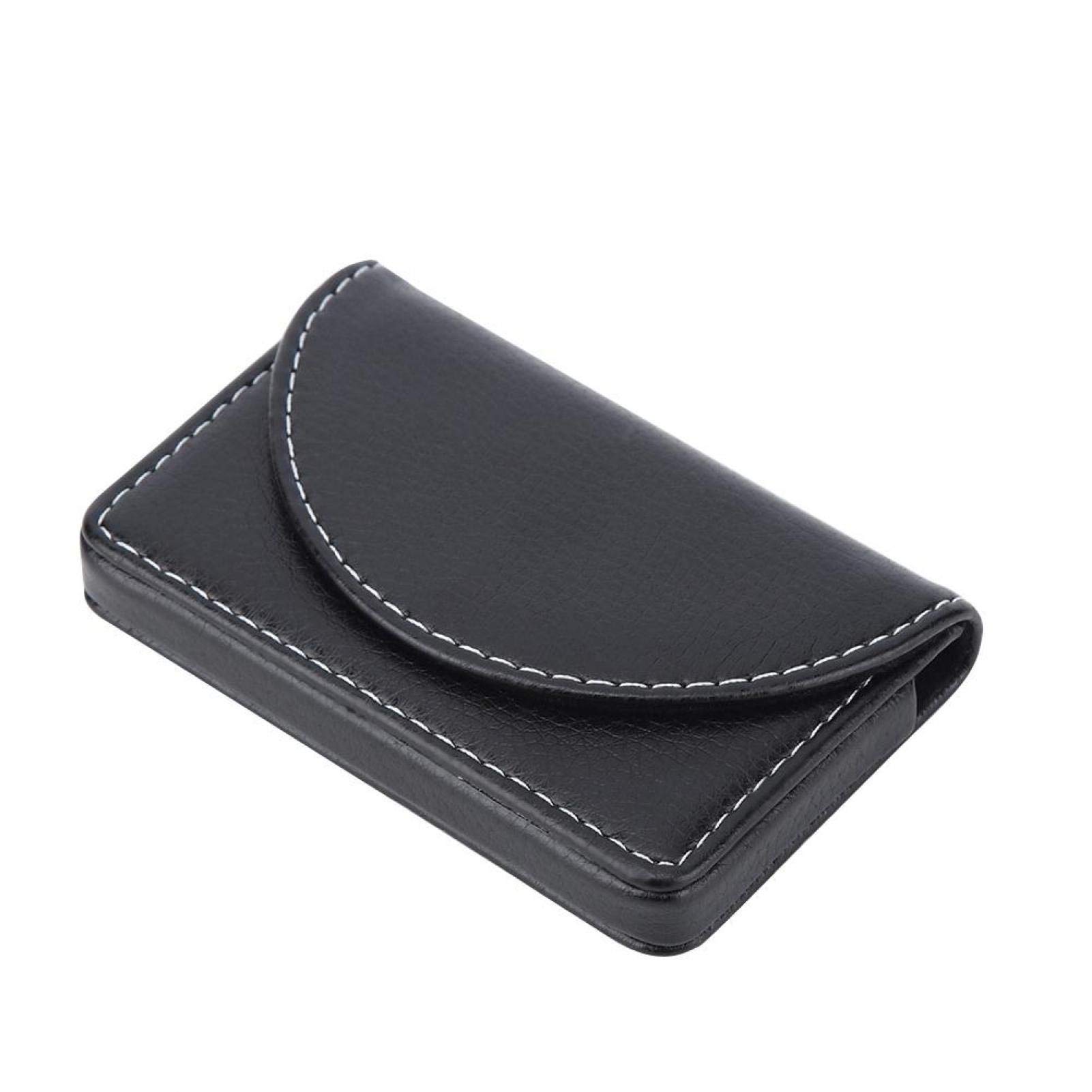 Stylish Design Credit Card Case, Name Card Case, Magnetic Shut Durable and Tight Stitching Keep Cards Clean and Unbent for ID Cards Note Cards(black)