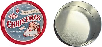 Holiday XL Round Cookie Tin with Tray Lid Santa - Item # 978707