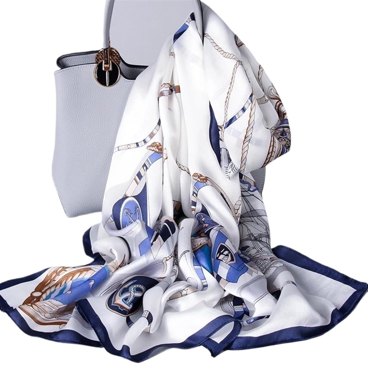 Bandana de Seda Bufanda Larga de Seda for Mujer, Chal satén Natural, Fina, for Primavera, for el Cuello, auténtica