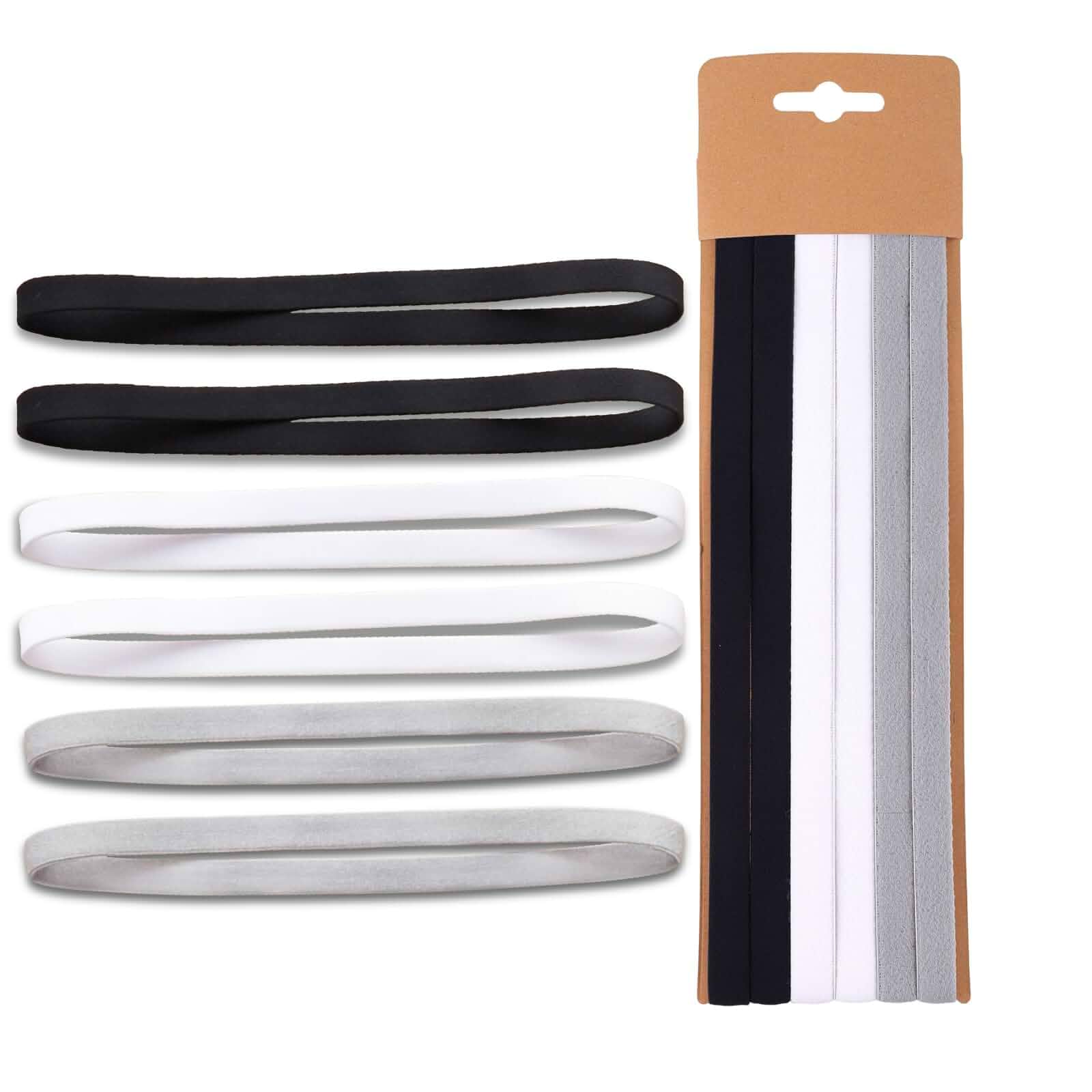 Needbrock 6 Pcs Sports Headband, Mens Headband Polyester Fiber Non-Slip Stretch Fit for Women and Men Keeps Hair Away During Football Running Workouts Gym Daily Wear and Exercise Running