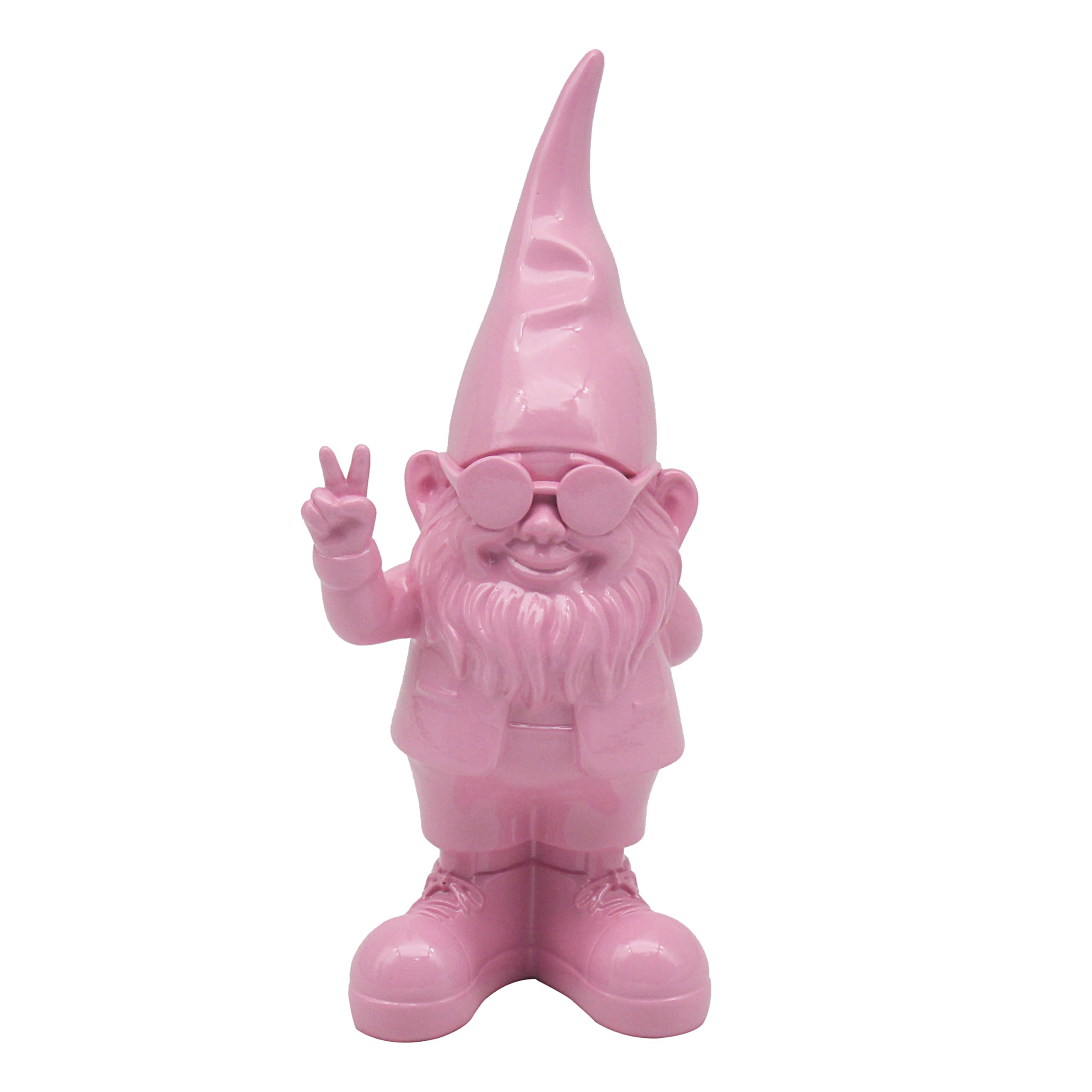 Lesser & Pavey Gnomes Home Decor Figurines & Ornaments For Home & Office, Peace Hands Pink, 20 Cm