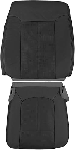 Fundas de asiento autoSeatcover 2015 2016 para Ford F250 F350 Lariat Driver Top & Bottom Leather Seat Covers BLK