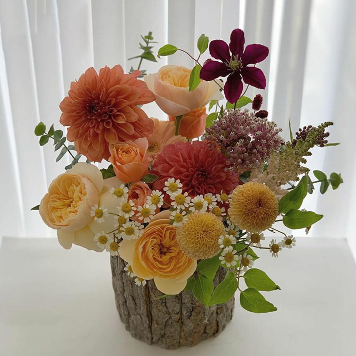 Holzeimer 2 Stück im Rustikalen Stil für Blumenarrangements