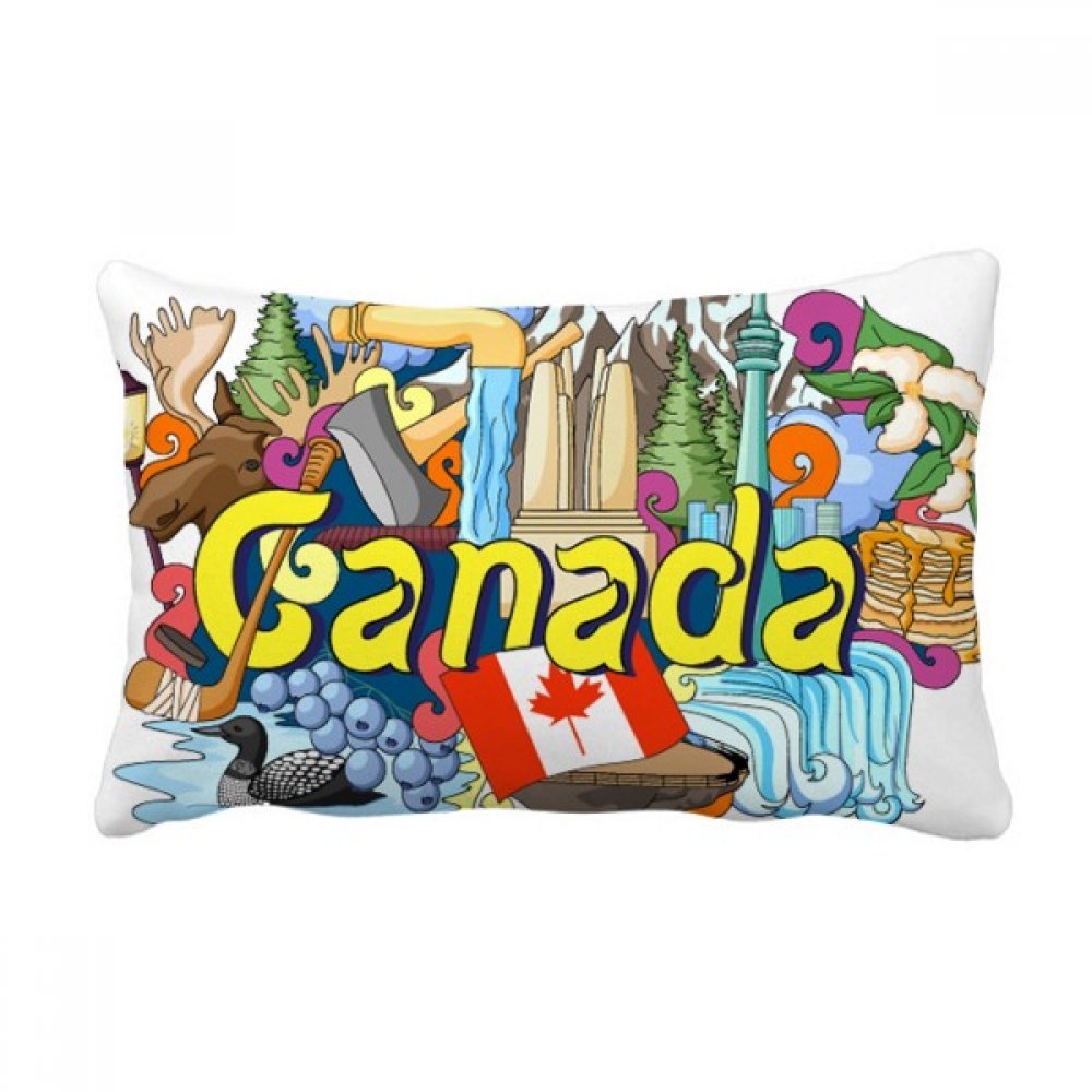 Coussin lombaire Montagnes Rocheuses Canada 40x60 cm oreiller de canapé multicolore