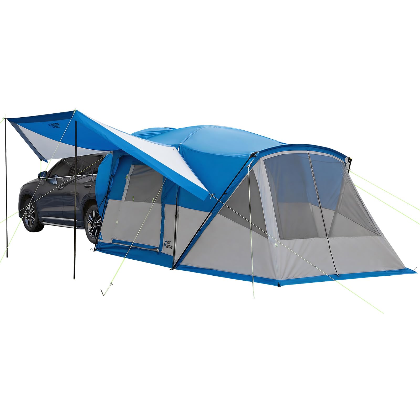 JOYTUTUS SUV-Zelt mit Screen Porch und Markise für Familiencamping, Dual-Use-SUV oder Camping mit Rainfly, Doppeltür, Starry Sky Roof, Fit für SUV