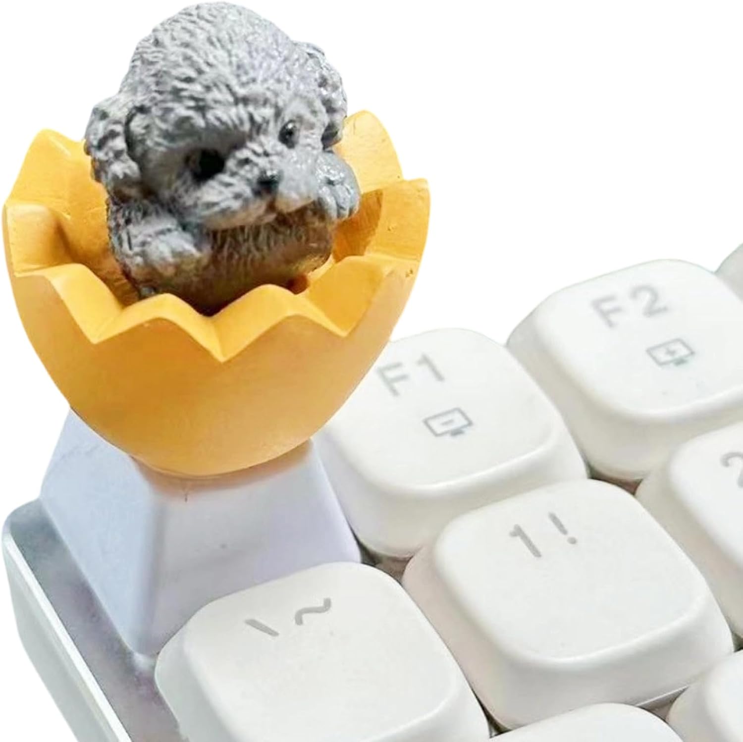 Whimsical Eggshell Kitten Dog ESC Keycap, Unique Mechanical Keyboard Accessory Mechanical Keycaps