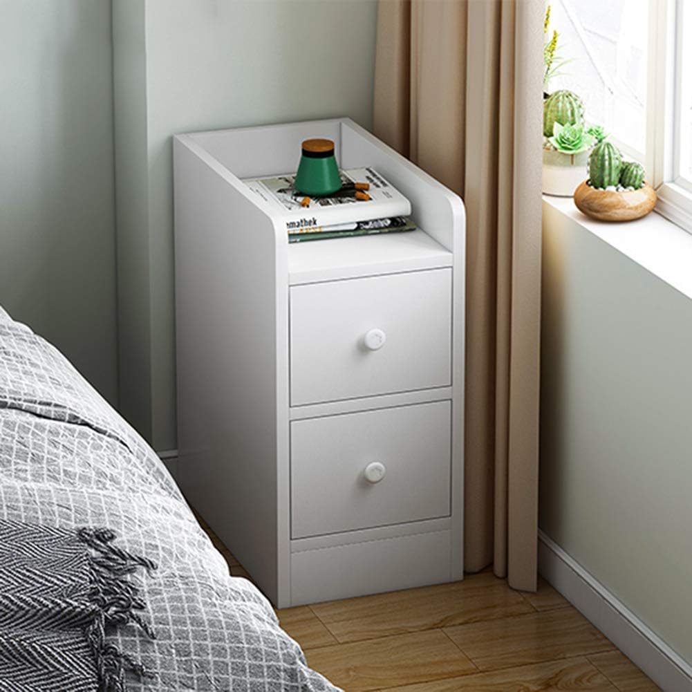 ベッドサイドテーブルモダンな木製の狭いcmミニ収納キャビネット 寝室用引き出しラック リビングルーム家具 サイドテーブル サイズ Double Drawer Www Qbusinessmagazine Com