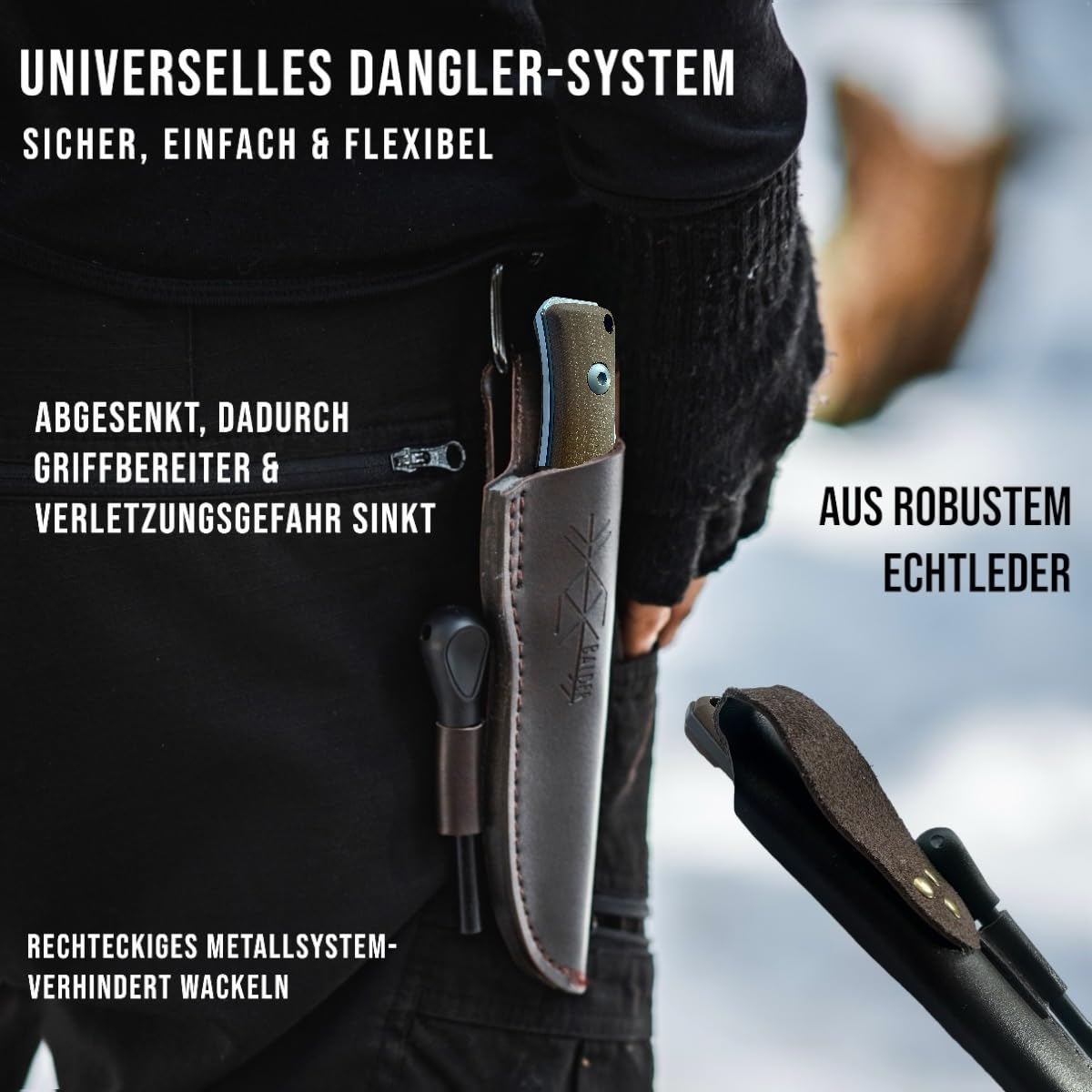 SK Wild Ones® Outdoor Messer Survival - Jagdmesser Feststehende Klinge - Survival Messer Outdoor Griff aus Micarta - Outdoormesser Feststehend - Aus 440C-Stahl Survival Knife für Camping Balder