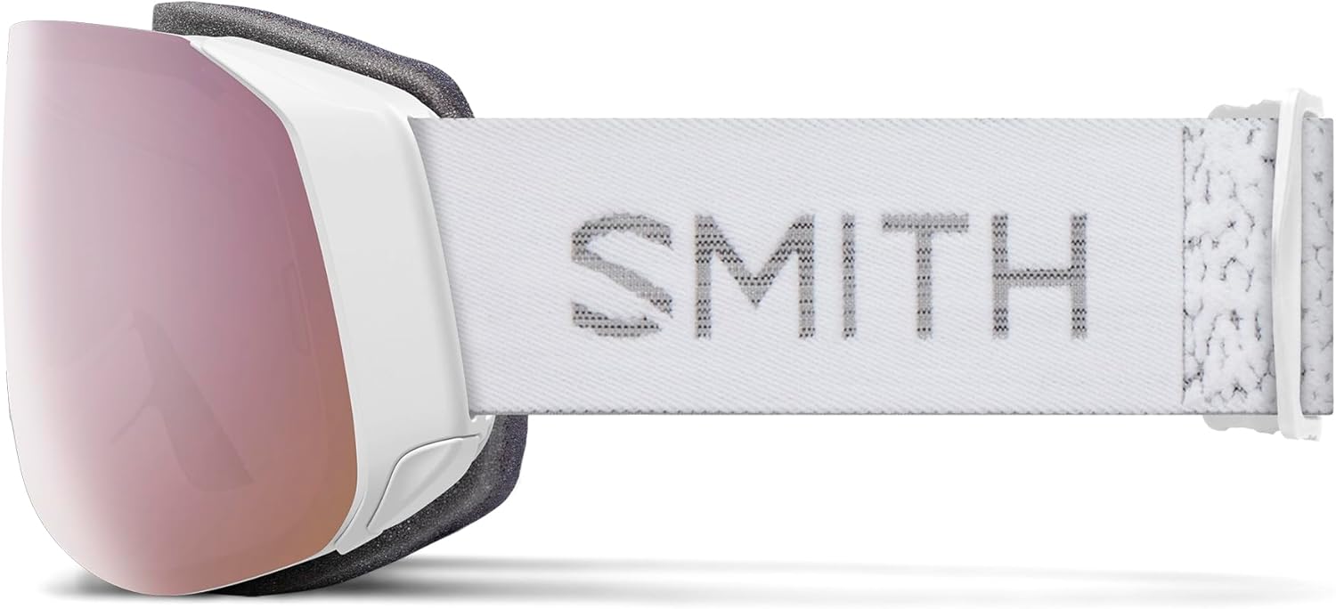 SMITH 4D MAG S Goggles with ChromaPop Lens – Performance Snowsports Goggles with Easy Lens Change Technology for Skiing & Snowboarding – White Chunky Knit + Everyday Rose Gold Mirror - Image 2