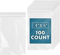 Vista 1 de Bolsas pequeñas con cremallera de 4 x 6 pulgadas (100 unidades) - Bolsas de plástico transparente con cierre de cremallera de 2 mil para fotos