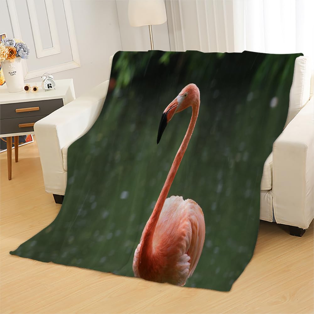 Couverture Polaire Flanelle Flamingo 150X200 Couverture Polaire Epaisse Hiver Chaude,Couverture Lit Jete De Canape 1 Personnes,Grand Chaud Et Doux,E24
