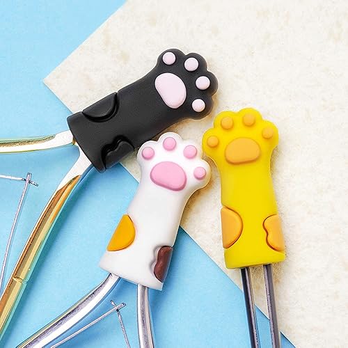 Miniatura 3 de Cubierta de pinza de cutícula de silicona, protector de uñas de forma de pata de gato, fundas protectoras para tijeras pequeñas y pinzas, 3 unids/set