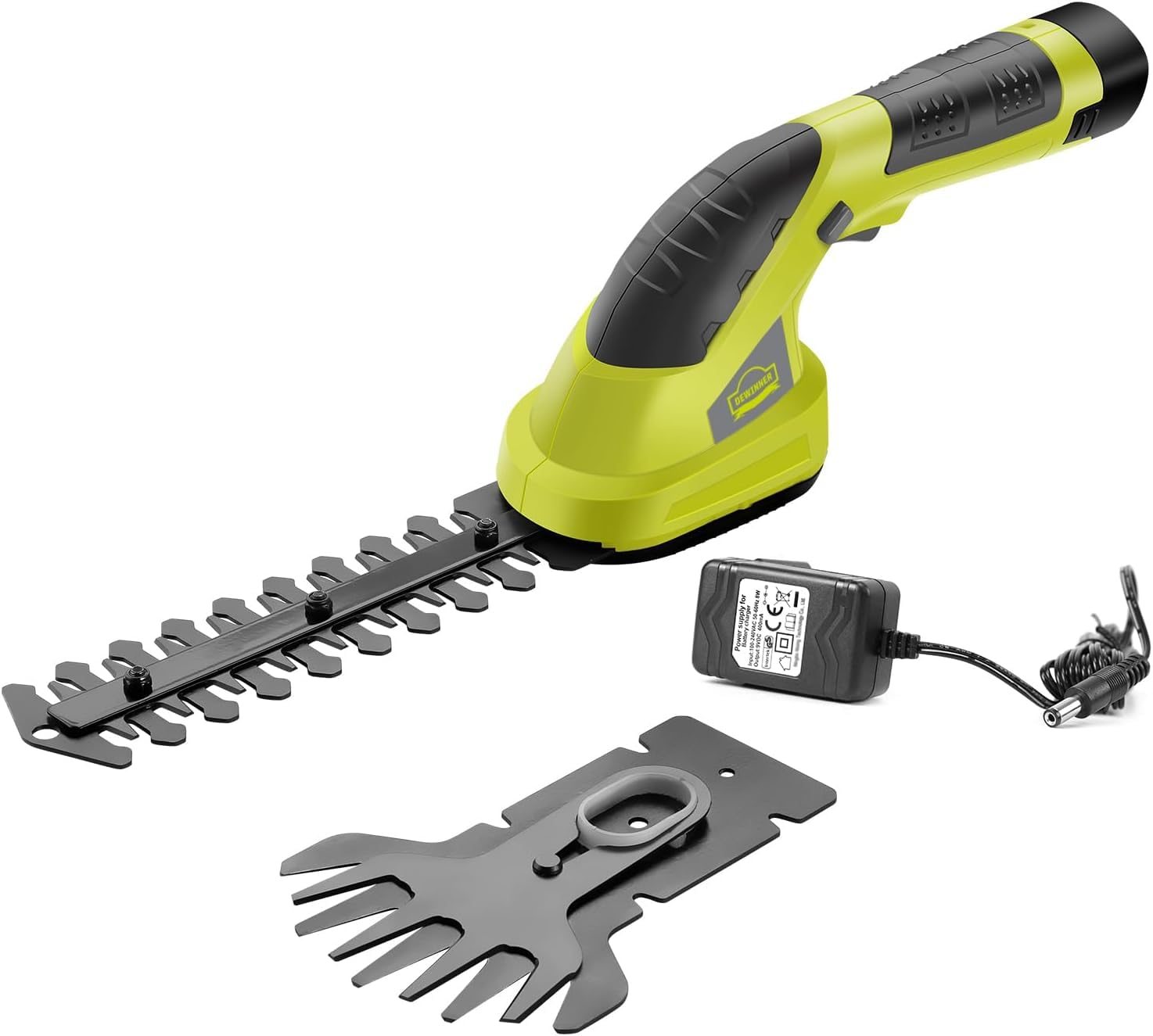 DEWINNER Akku Gras- und Strauchschere, 7,2 V 1,5 Ah Lithium, 170 mm Schnittlänge,Messerabstand 100 mm,Strauchschere Grasschere