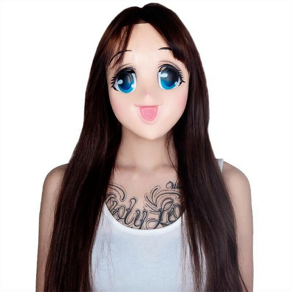 Ausuky Girls As Shown Latex Mask Halloween Mask Cartoon Anime Different Dimension Cosplay Masquerade