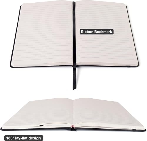 Vista 43 de Comix Paquete de 6 cuadernos rayados para el trabajo, 240 páginas, 5.5 x 8.3 pulgadas, negro, tapa dura, tamaño A5 mediano con rayas universitarias