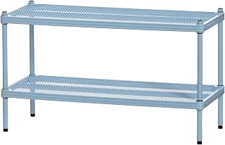 Design Ideas MeshWorks, 2-Tier Steel Shelving Rack, 440lb Capacity Per Shelf, Sky Blue