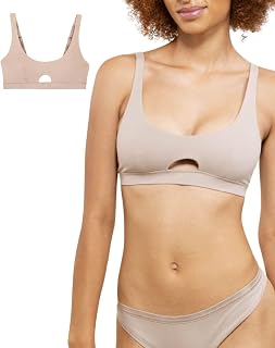 Subset Keyhole Organic Cotton Soft Bra, Wireless, Regular & Extra Cup Room | GOTS Certified, Bralette, Hook & Eye Back Closure, Adjustable Straps, Double-lined, No Cups, Medium Support