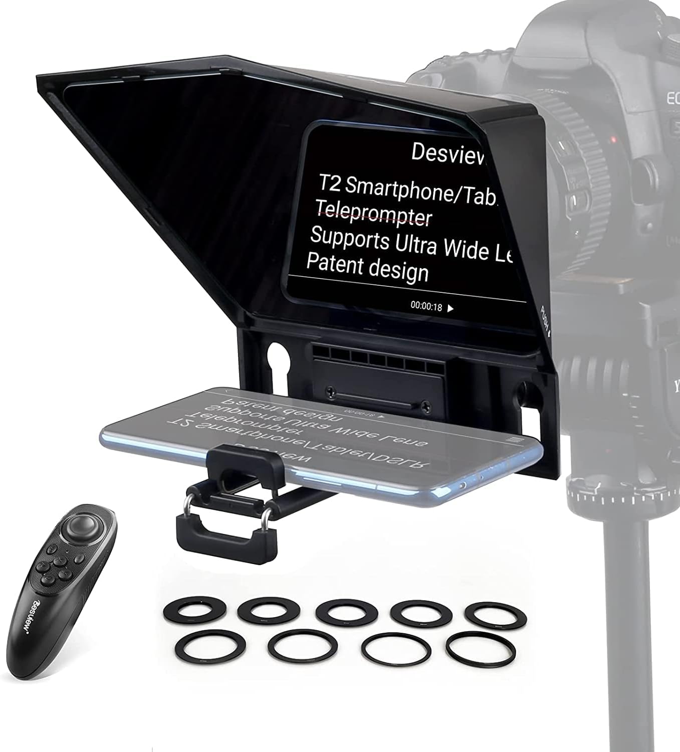 Desview T2 Teleprompter für iPad Tablet Smartphone bis zu 8 Zoll, 70/30
