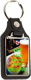 Keep Calm and Have a Pie and a Pint - Oblong Medallion Keyring