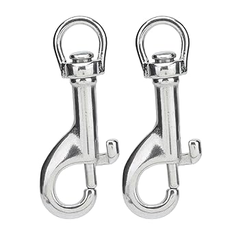 2pc Swivel Eye Bolt Snap Hook, High Strength Stainless Steel Swivel Eye Snap Hook for Diving, Keychain, Dog Leash, Camera Strap, Boating, Clothesline, Pet Leashes and Collars