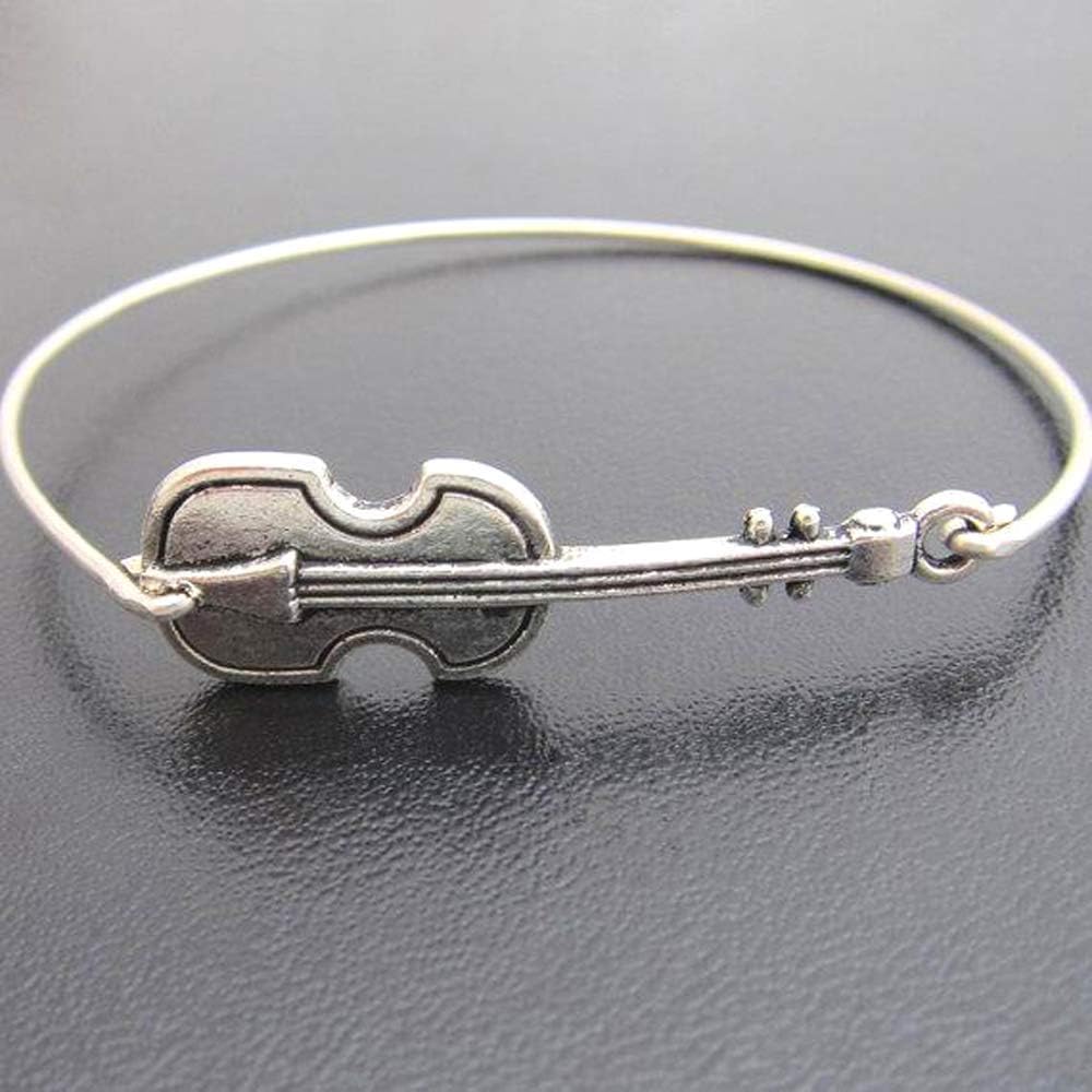 Violin Bracelet Music Theme Jewelry Gift for Teacher Musician Student Slip on Bangle Avg. Size Woman - Image 4