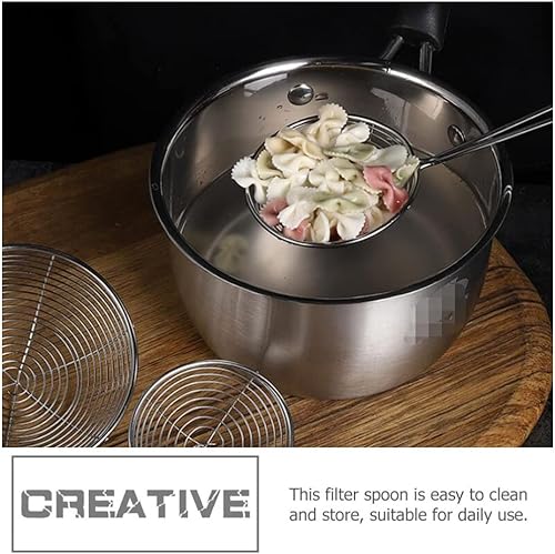 Miniatura 2 de Hemoton Colador de araña de acero inoxidable, 4 unidades, cuchara espumadora, colador de olla caliente, cuchara para pasta de fideos, cuchara para