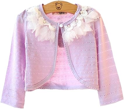 Amazon Co Jp ボレロ 子供 ドレスボレロ 長袖 カーディガン 結婚式 ボレロ キッズ 子供用 女の子 ボレロ 薄手 綿 フォーマル 発表会 卒園式 入園式 入学式 誕生会 春 夏 100 パープル ベビー マタニティ