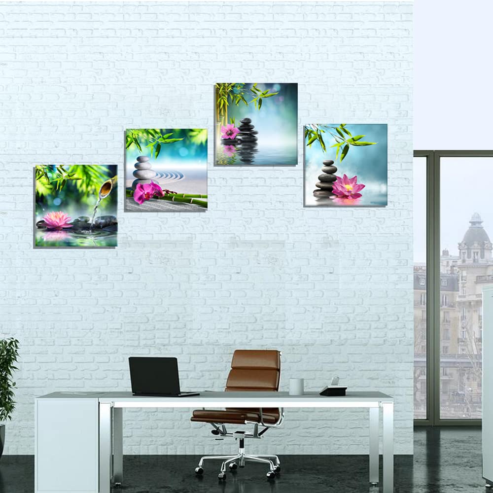 Bamboo Zen Canvas Wall Art Spa Artwork for Walls Contemporary Home Decorations for Living Room Office Bedroom Bathroom Modern Decor(12