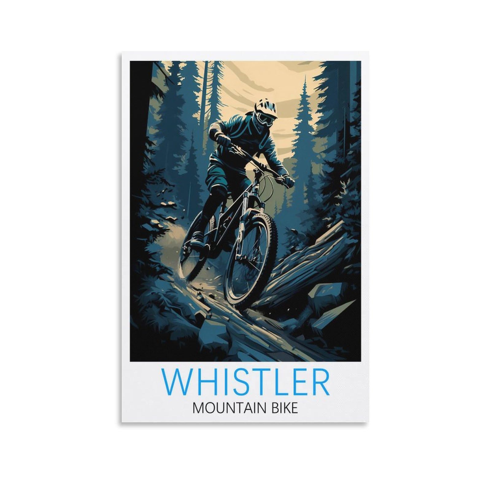 SboJi Whistler Mountain Bike Vintage Travel Poster 20x30inch(50x75cm) Modern Home Decor Art, Office Bedroom Living Room Canvas Wall Art