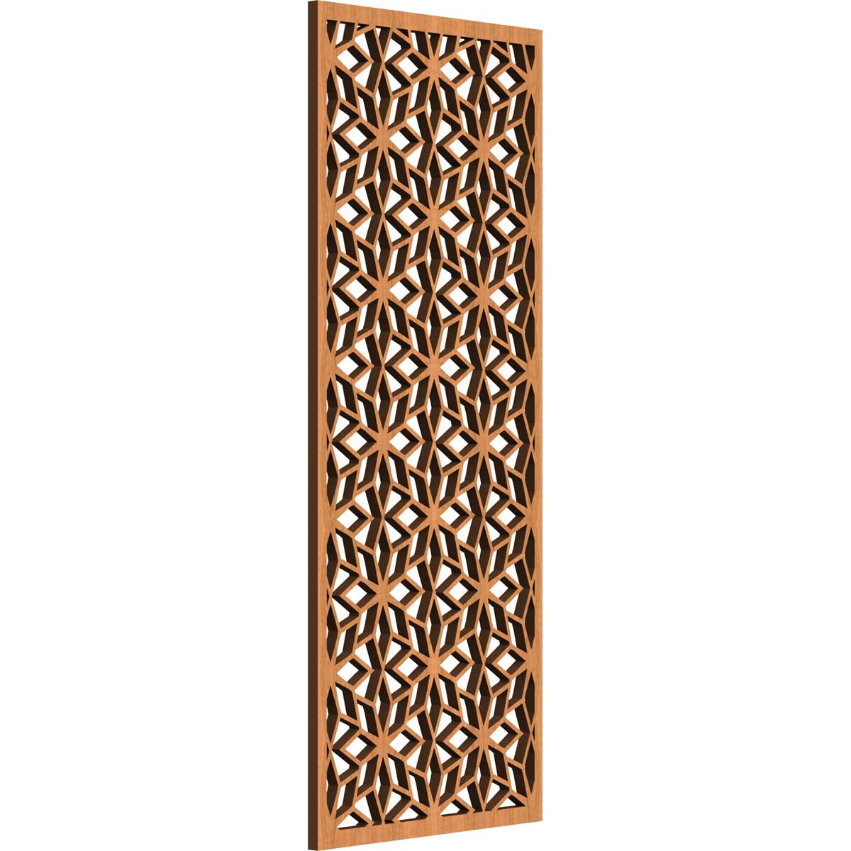 11 3/8"W x 29 3/8"H x 3/8"T Lake Decorative Fretwork Wood Wall Panels, Cherry