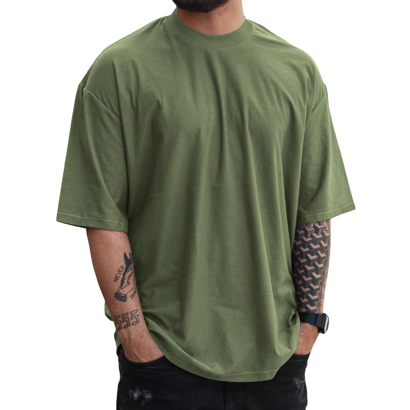Oversize Pullover Solid Color Tee