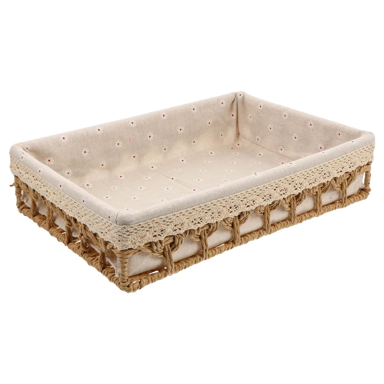 HEMOTON Cesta De Almacenamiento De Escritorio Organizador Tejido Simulado Cesta De Ratán Imitación Para Oficina Dormitorio Y Hogar 13.77 X 9.84 X 3.14 in