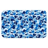 Blue Camo Indoor Doormat Durable Welcome Front Door Mats Entryway Rugs Non-Slip Absorbent Area Rugs Resist Dirt Carpet for Room Decor 20 * 31in/50 * 80cm