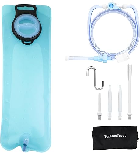 TopQuaFocus Kit de bolsa de enema de café de 3 cuartos con tubo de silicona de 6.5 pies, bolsa de enema portátil para hombres y mujeres, enemas de