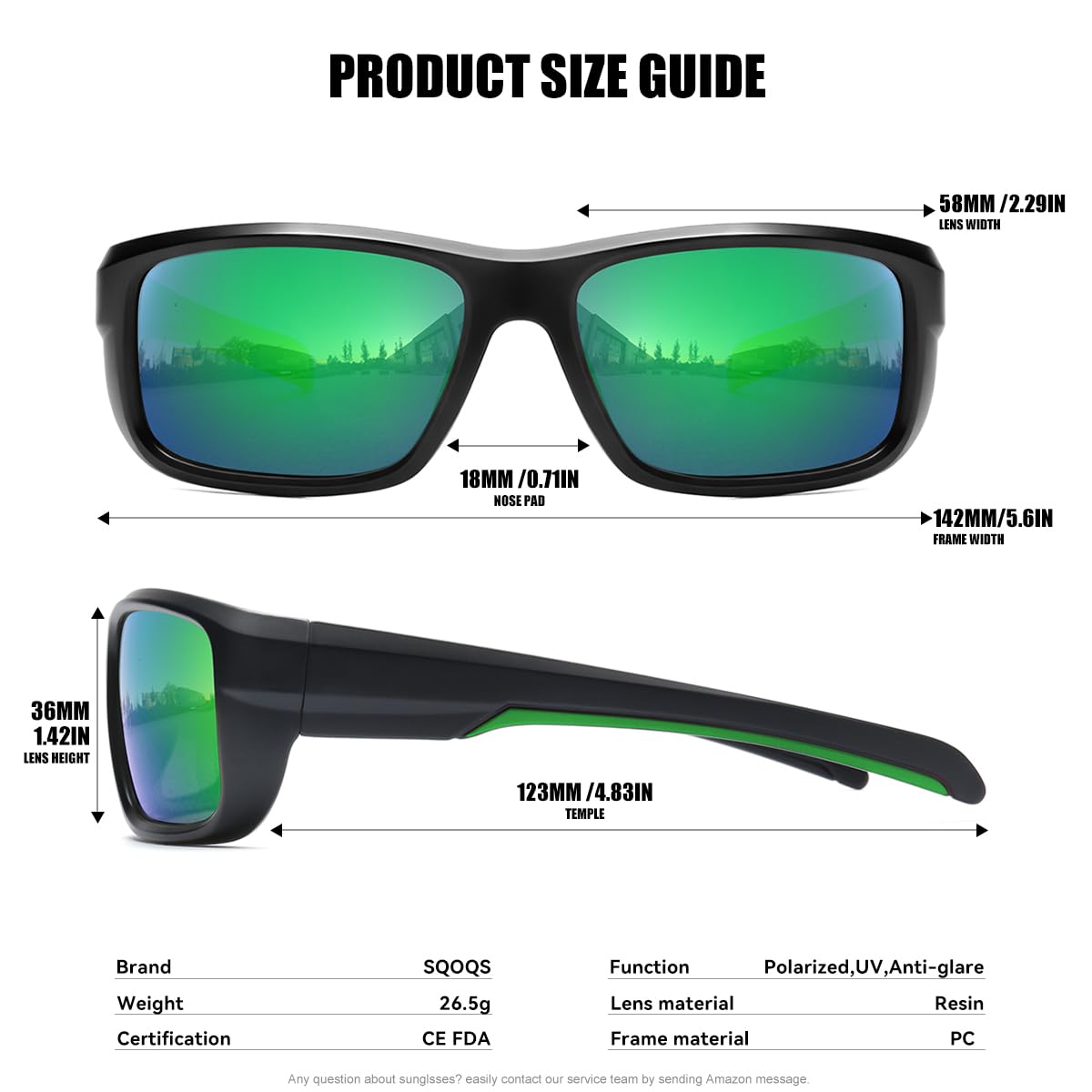 Confezione da 3 occhiali da sole sportivi polarizzati da uomo, montatura avvolgente UV400, occhiali da sole per ciclismo, pesca, guida