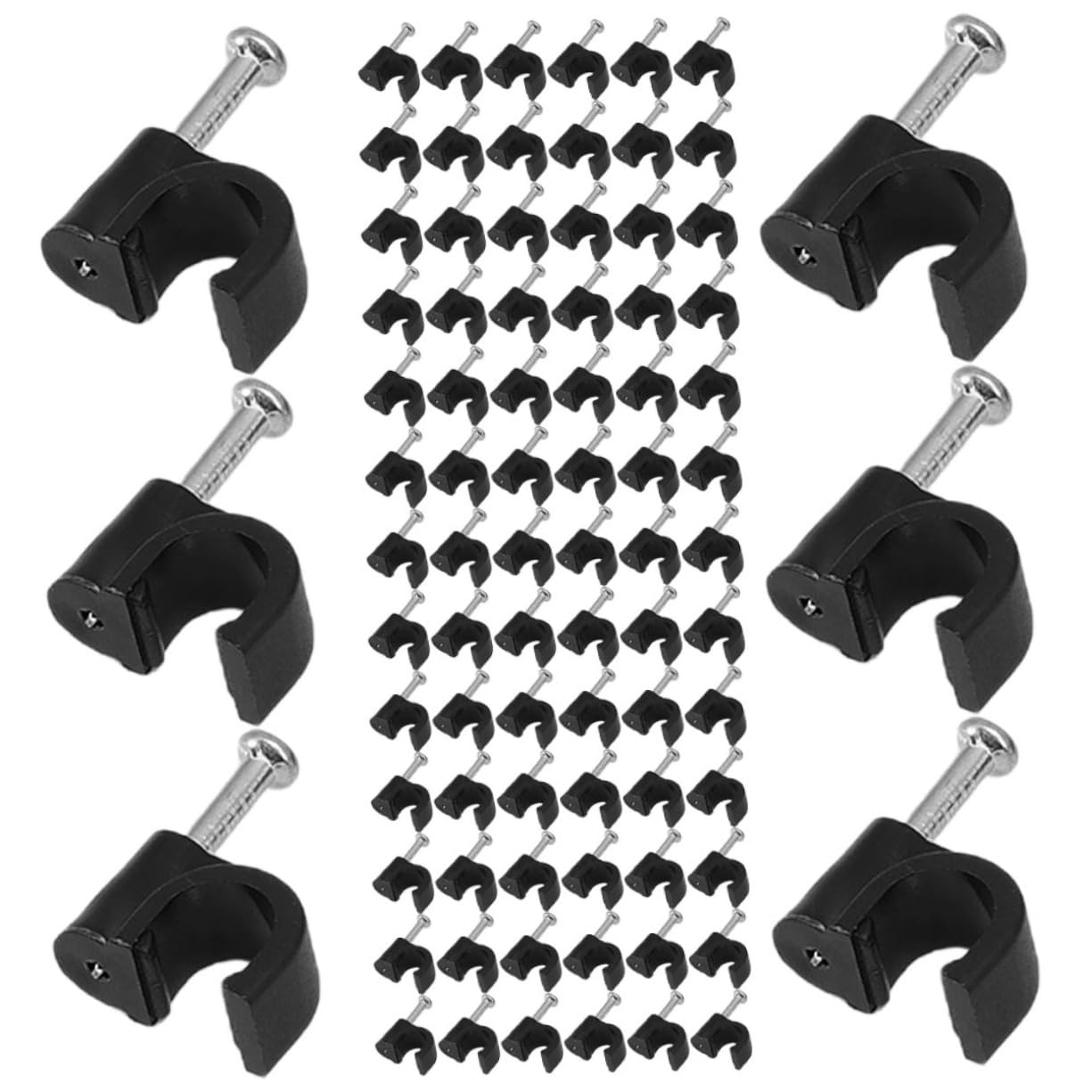 Uonlytech 2000pièces Clips De Câble Avec Clous Pour Fixation De Fils Électriques De Câbles Pour Maison Et Jardin