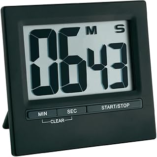 TFA Dostmann Elektronischer Timer und Stoppuhr, 38.2013.01, Kunststoff, Aluminium, Schwarz L 84 x B 16 (40) x H 77 mm