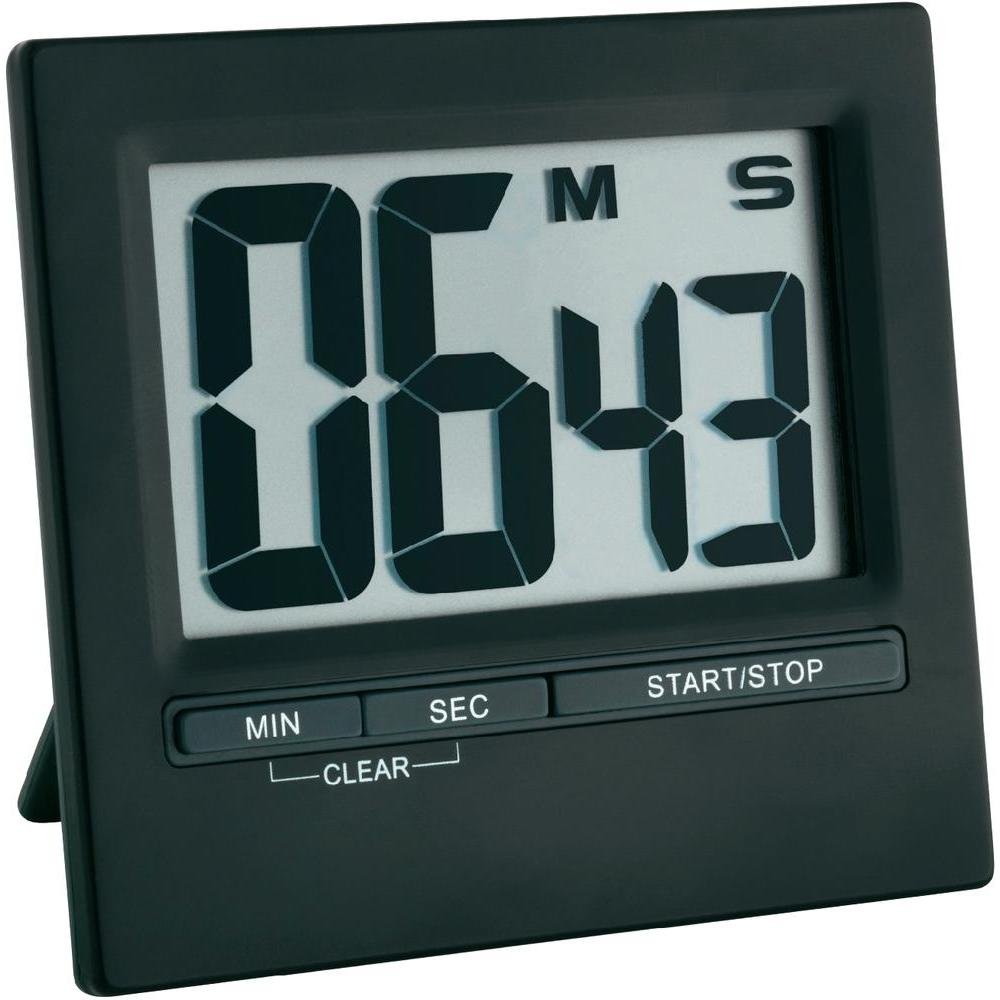 TFADostmann 38.2013.01 Electronic Timer and Stopwatch with Large Display Front Black Aluminium