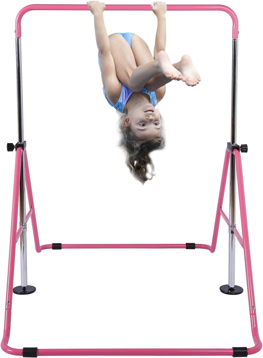 Tepemccu Expandable Gymnastics Bars,Adjustable Height Gymnastic Horizontal Bars,Junior Training Bar Children Folding Training Monkey Bars for Kids