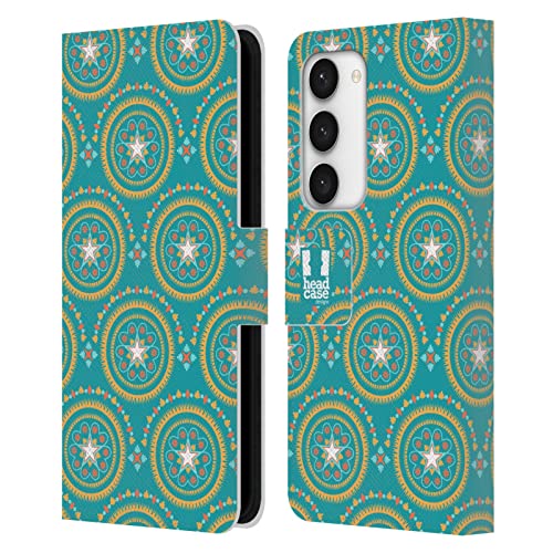 Étui portefeuille en cuir Samsung Galaxy S23 5G Étoiles Bohémiennes finition premium