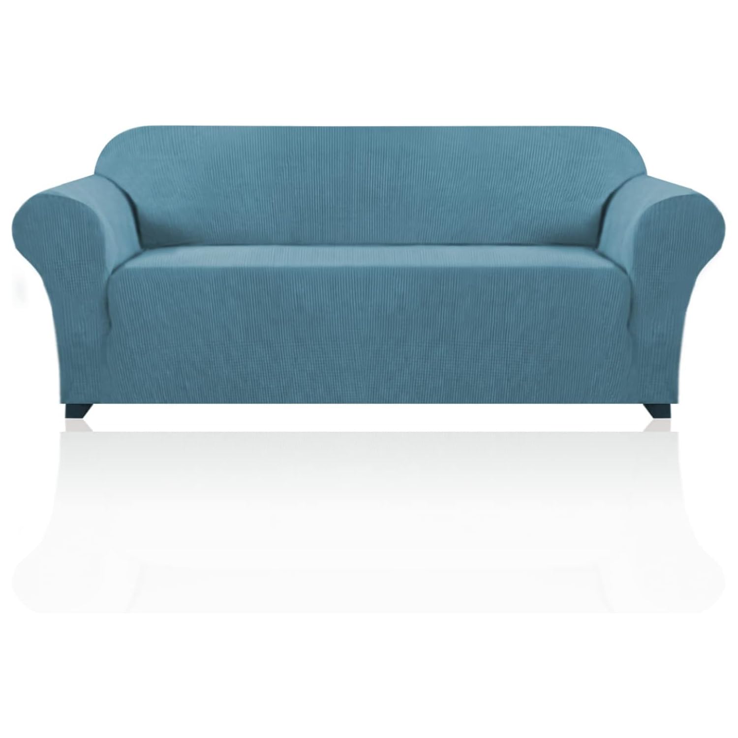 PrinceDeco Stretch Sofa Cover Slipcover 1-Piece, Spandex Jacquard Fabric Universal Couch Cover for 3 Cushion, Washable Non Slip Sofa Cover, Pet Friendly (Large Sofa 90"-100",Storm Blue)