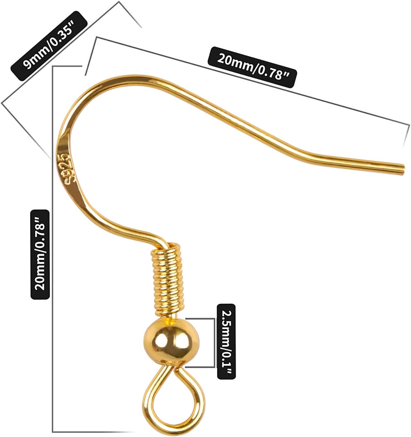 14K Gold Earring Hooks 50 PCS Hypoallergenic Jamaica Ubuy