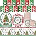 74PCS Stoviglie per Feste di Natale, Feste di Natale Articoli per la tavola di Compleanno, Include Piatti di Carta, tovaglioli,Bicchiere di Carta, Feste Natalizie a Tema Natalizio