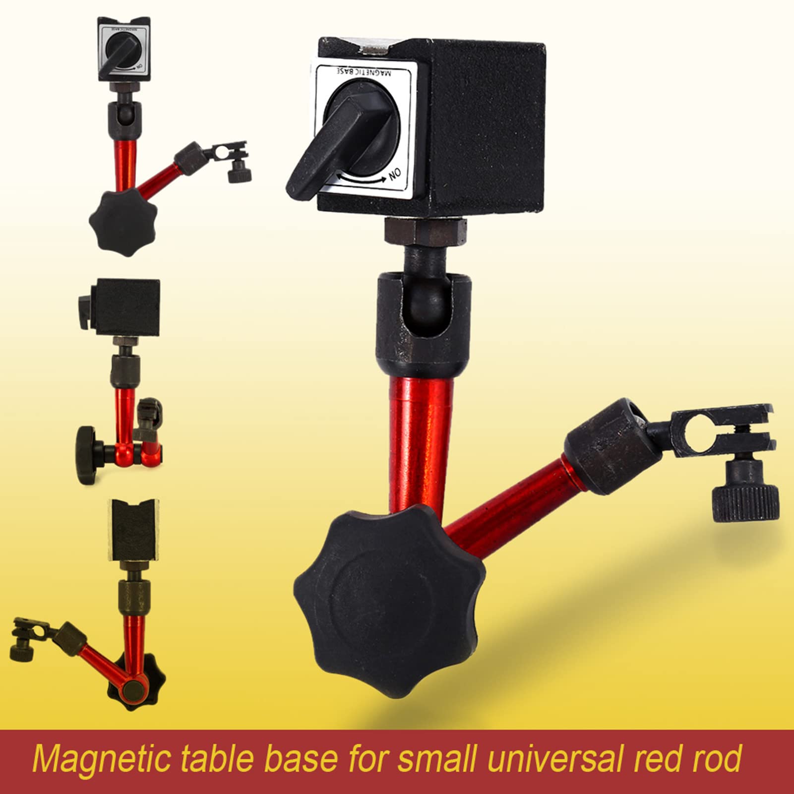 Uchwyt Czujnika Zegarowego, Czujnik Zegarowy z podstawą magnetyczną 13 * 7 * 3cm Profesjonalny Mini Uchwyt Magnetyczny do Miernika Cyfrowego ze Stojakiem