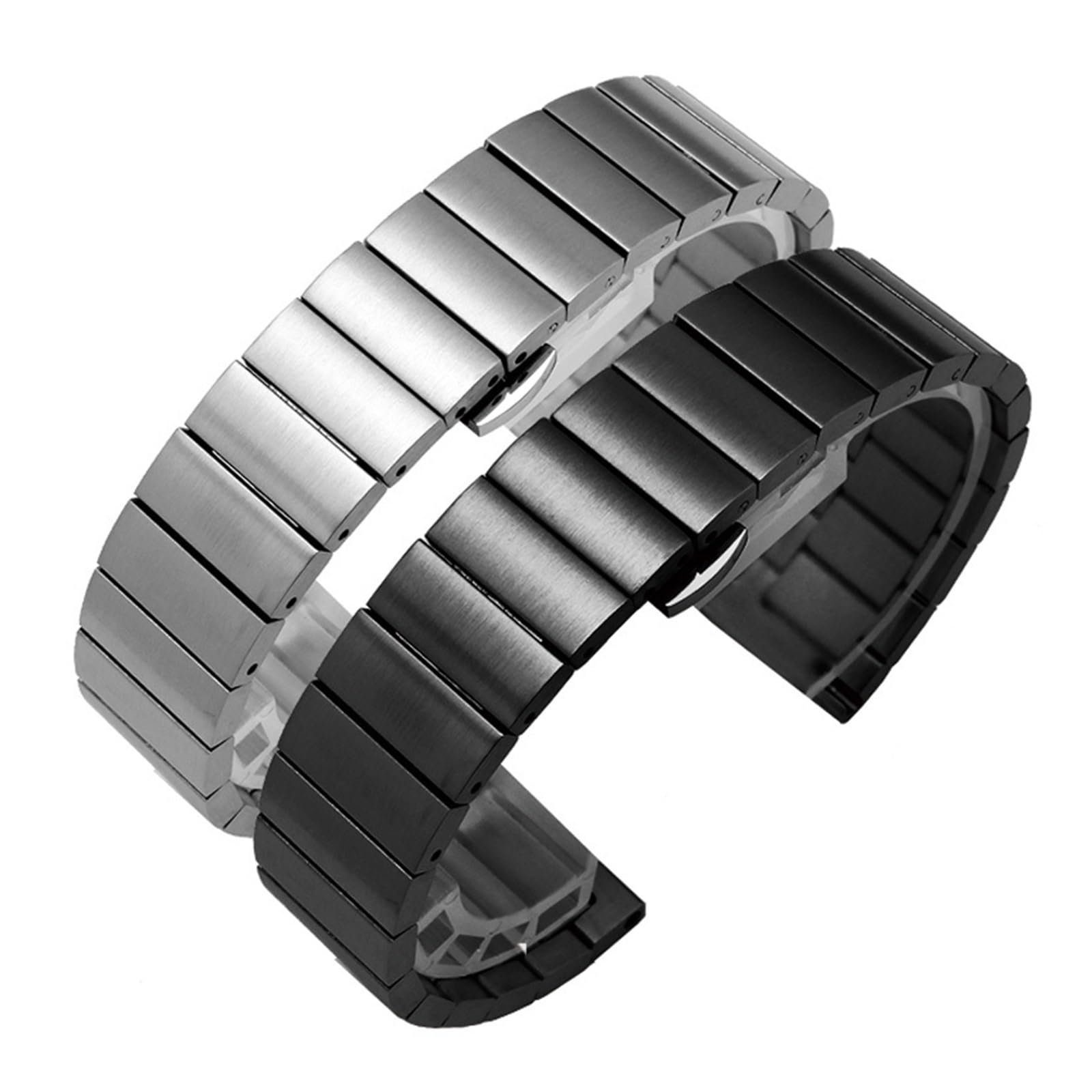 SiChouwz Correa De Reloj De Acero Inoxidable Macizo Correas De Reloj De Metal Cepillado