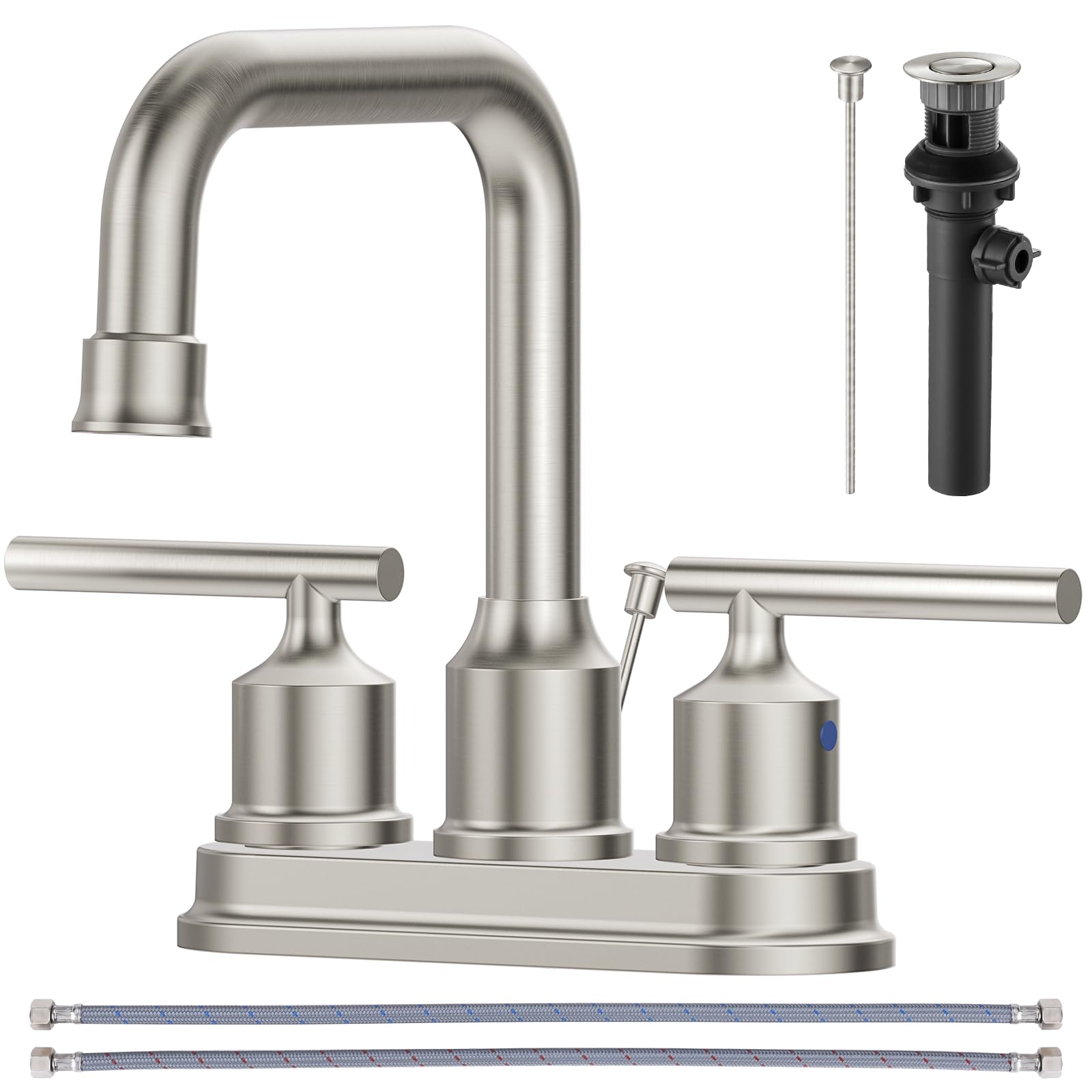 WOWOW Black Bathroom Faucet 3 Hole, Widespread Vanity Sink Faucets 8 Inch — Amazon image 11