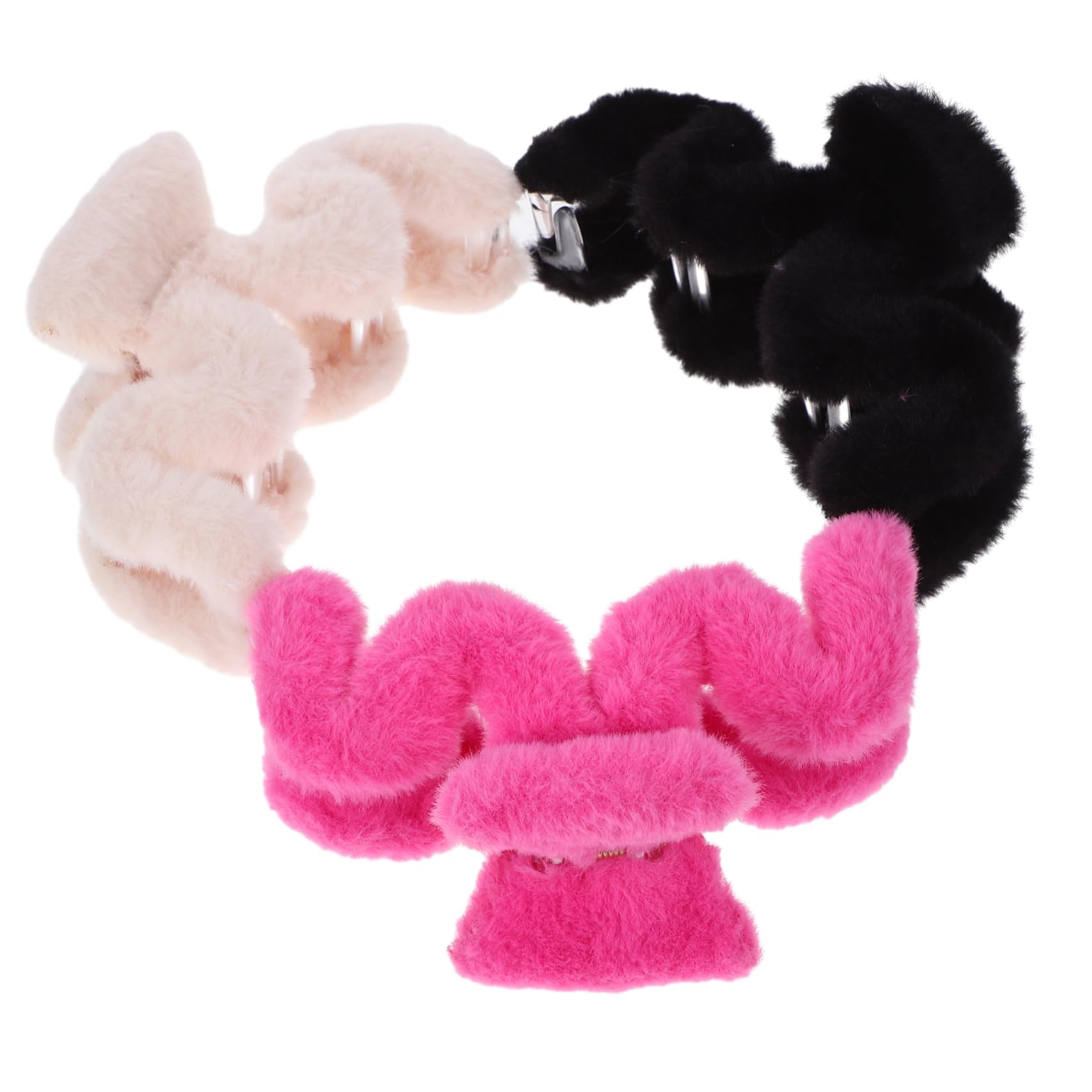 Healeved 15stücke Plüsch Haarklammern Für Flauschige Clips Und Schwarz Stylische Haaraccessoires Für Trendige Hochsteckfrisuren Und