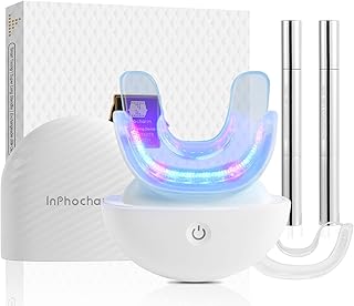 Teeth Whitening Kit with 24X LED Lights Rechargeable, Cordless 10 Mins Non-Sensitive Fast Teeth Whitener, 2 Teeth Whitening Gels, Remove Stains from Coffee Wines Smoking