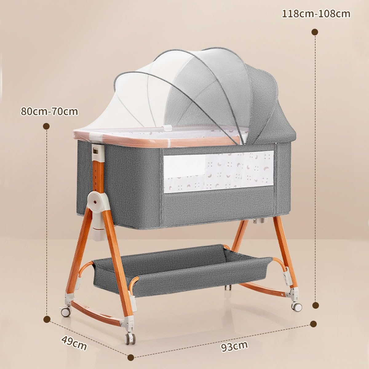 UBRAVOO ベビーベッド ゆりかご ベビーラック 折りたたみ (ベージュ