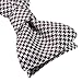 HISDERN Men's Stripe Jacquard Woven Self Bow Tie Set Burgundy/White